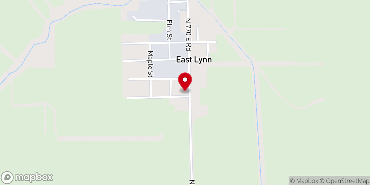 Map showing location of East Lynn Community Church