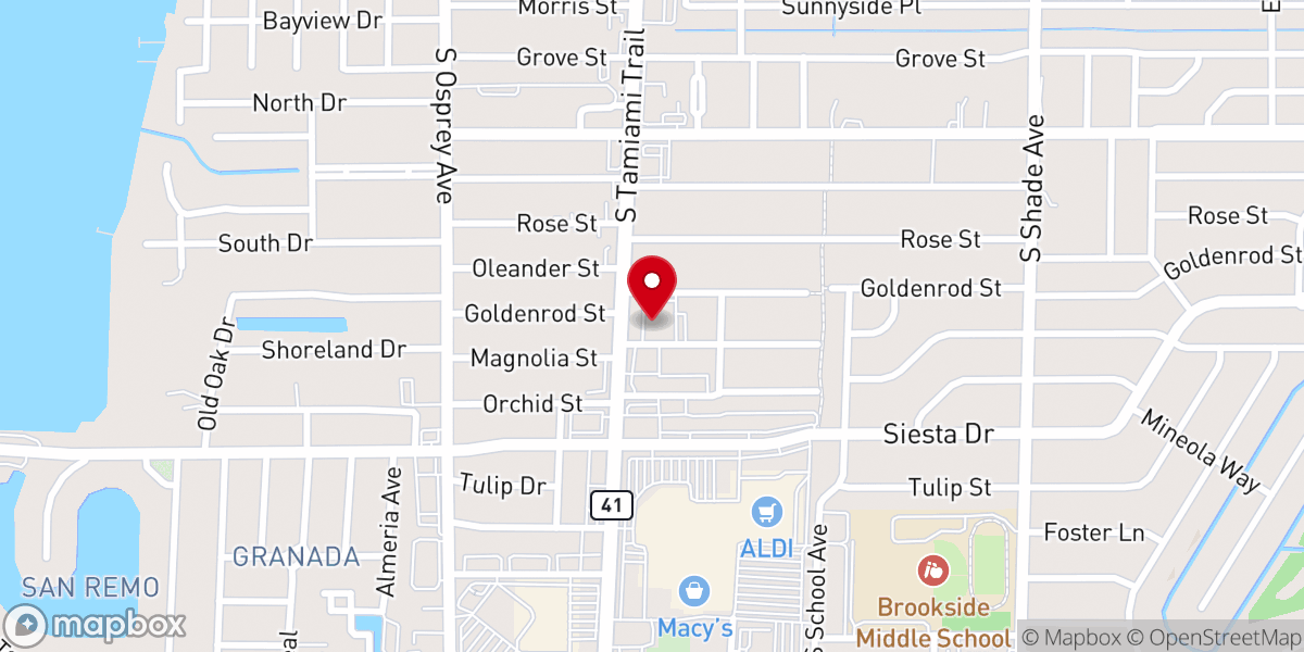 Map showing location of Bedrock Church Sarasota
