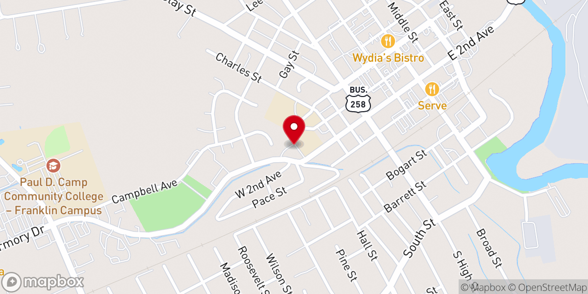 Map showing location of St Luke A.M.E. Zion Church