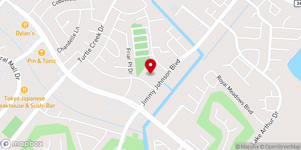 Map showing location of Park Central Church of Christ
