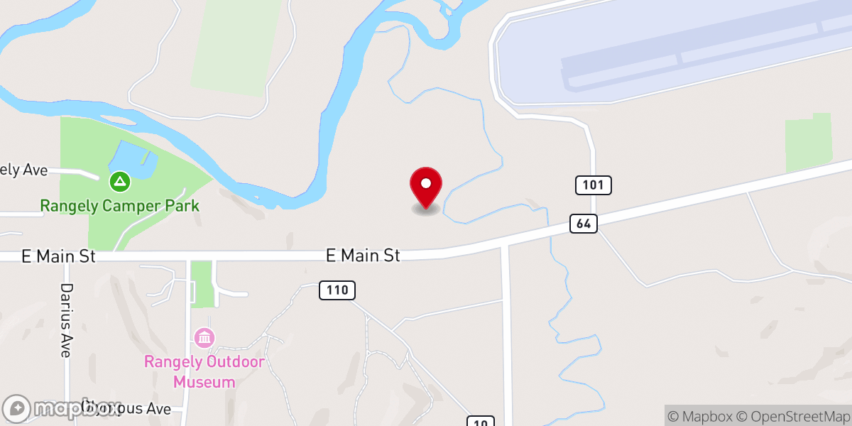 Map showing location of Bible Baptist Church of Rangely