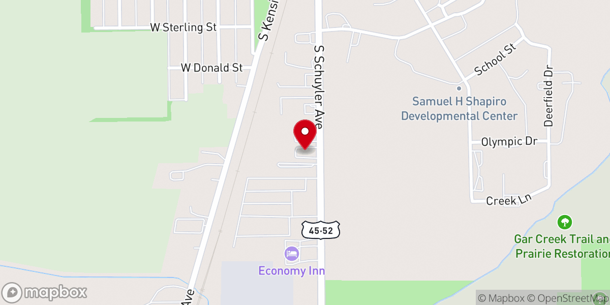 Map showing location of Calvary Baptist Church