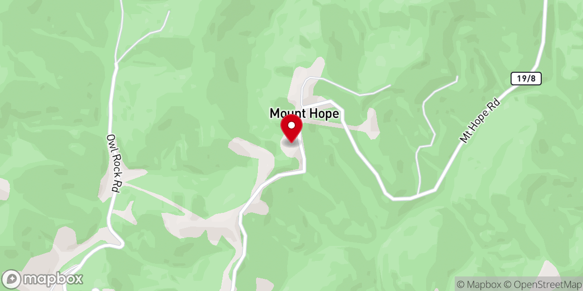 Map showing location of Mount Hope Community Church