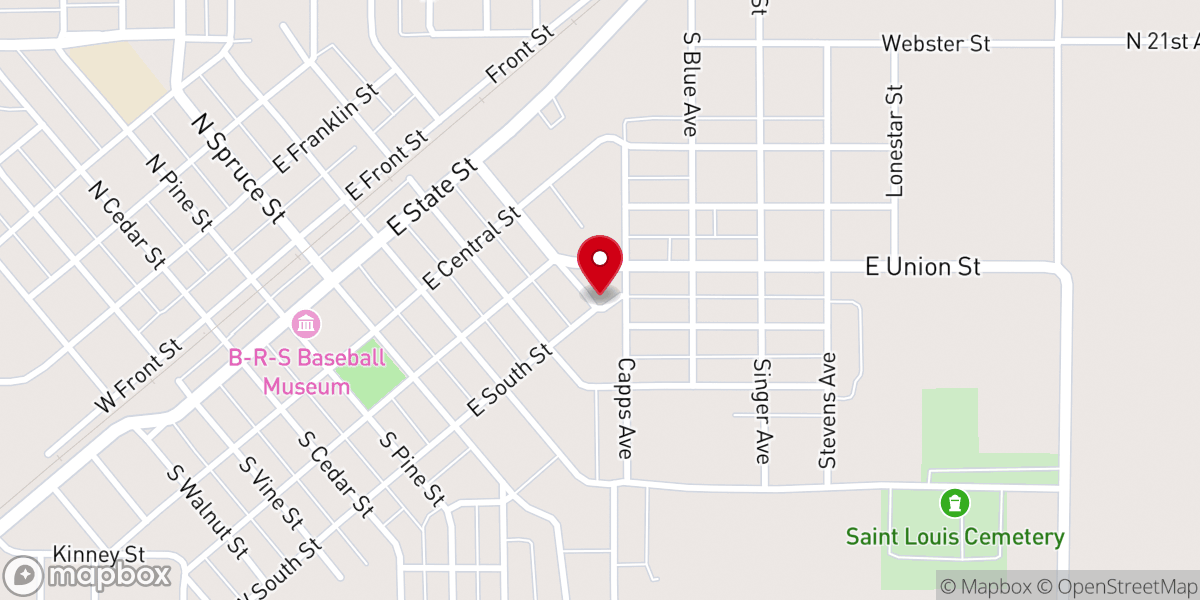 Map showing location of St Louis Catholic Church