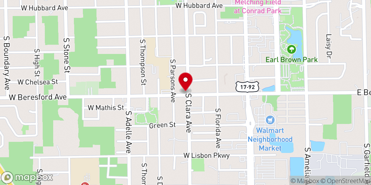 Map showing location of The Antioch Church of Deland