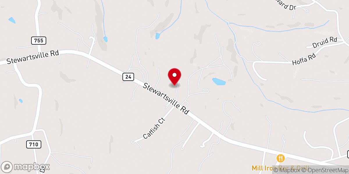 Map showing location of Beaverdam Baptist Church