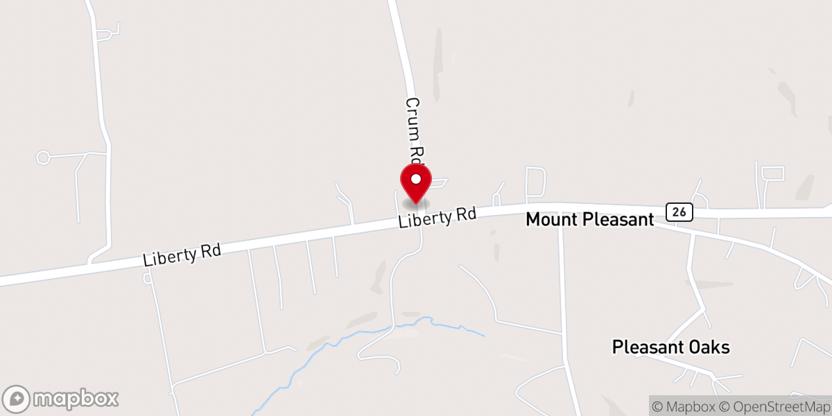 Map showing location of Mt Pleasant United Methodist