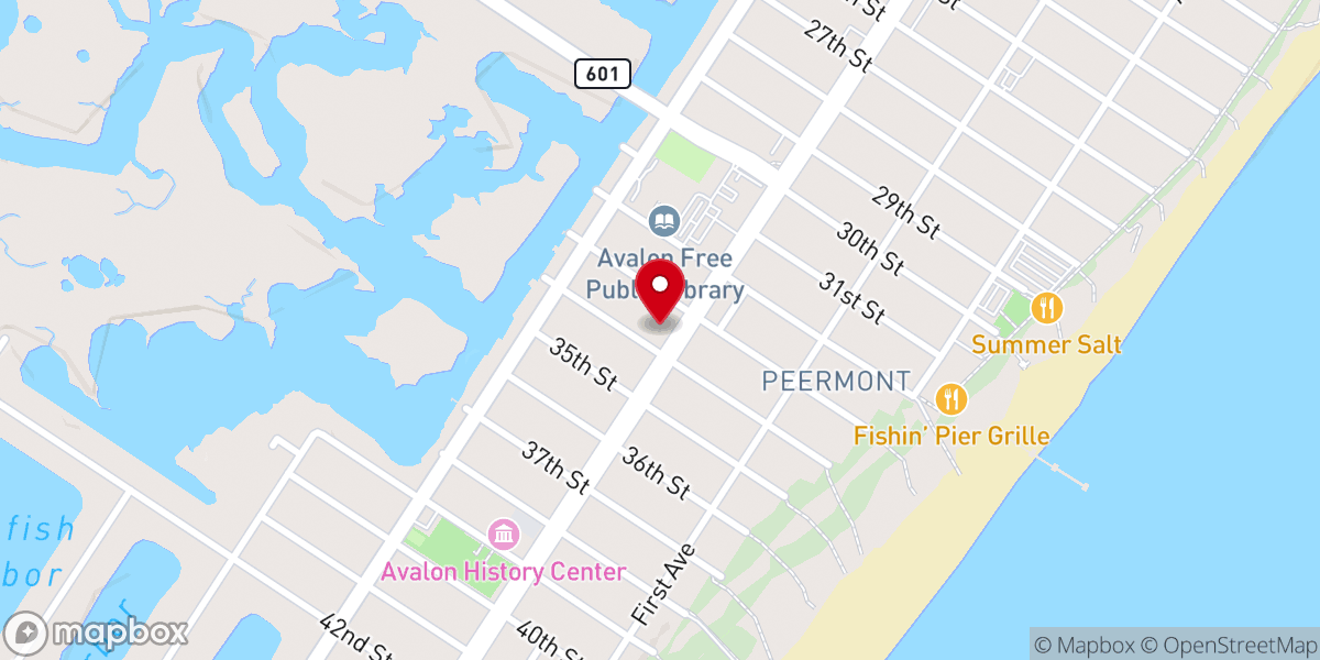 Map showing location of United Methodist Church of Avalon