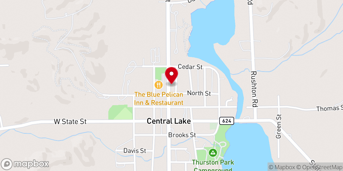 Map showing location of Central Lake Village Offices
