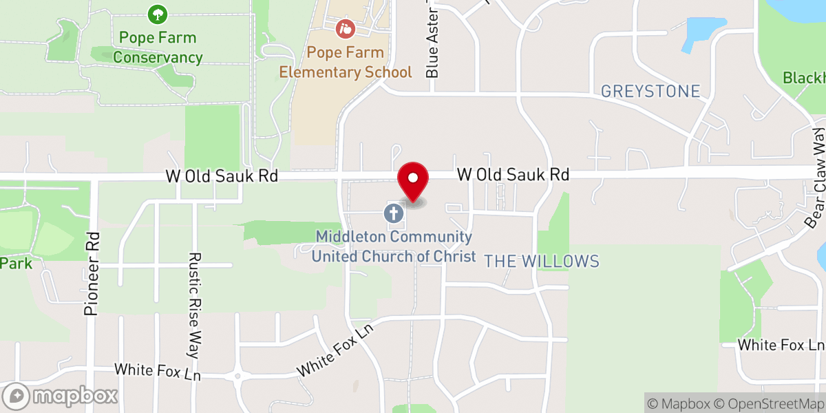 Map showing location of Middleton Community Church