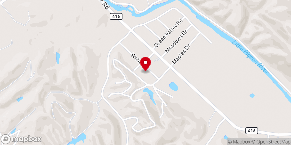 Map showing location of Sevier County Church of God