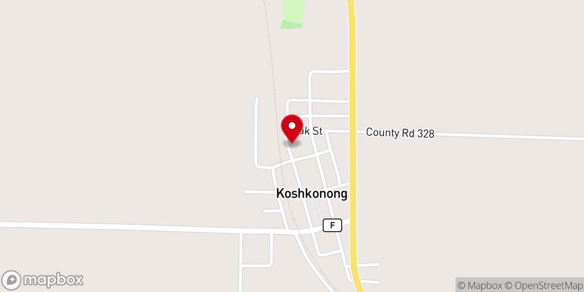 Map showing location of Koshkonong Assembly of God Church