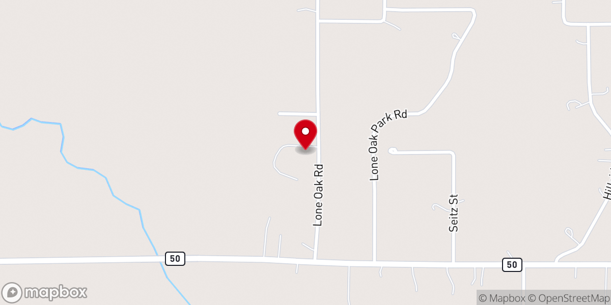 Map showing location of Lone Oak Baptist Church