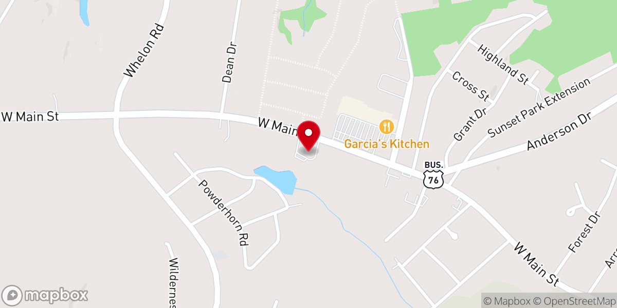 Map showing location of Wayside Baptist Church