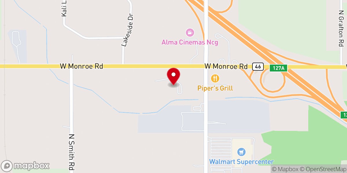 Map showing location of Alma Twin Cities Seventh-day Adventist Church