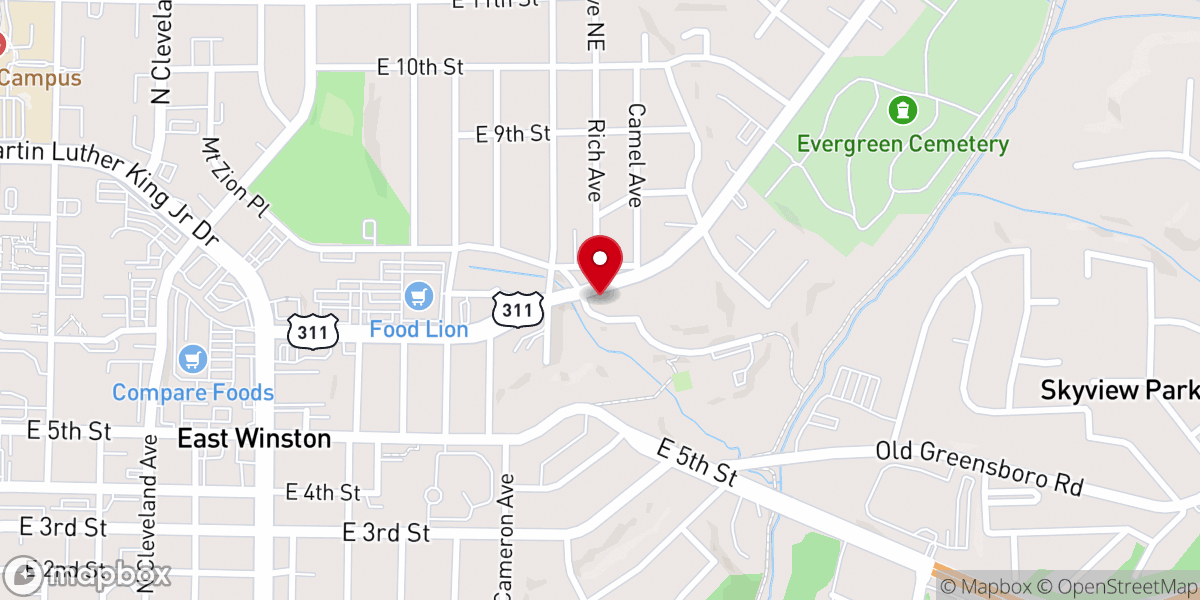 Map showing location of Second New Bethel Baptist Church
