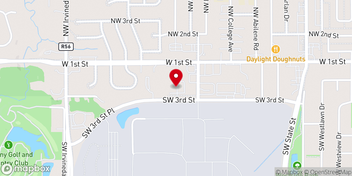 Map showing location of Real Life Church