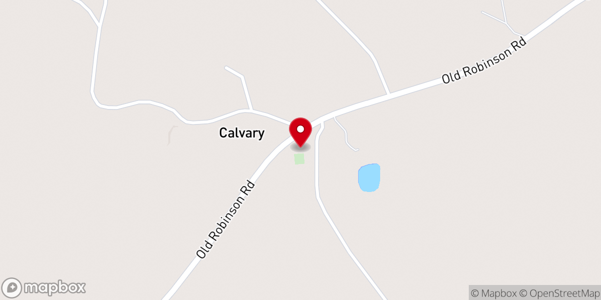 Map showing location of Calvary Baptist Church