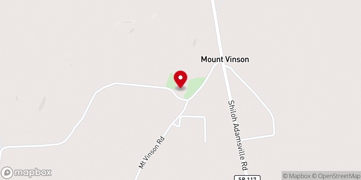 Map showing location of Mount Vinson Church