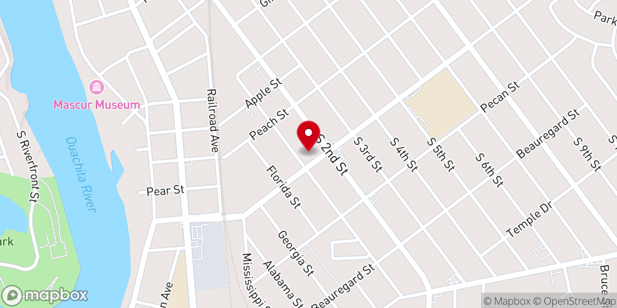 Map showing location of Temple Baptist Church