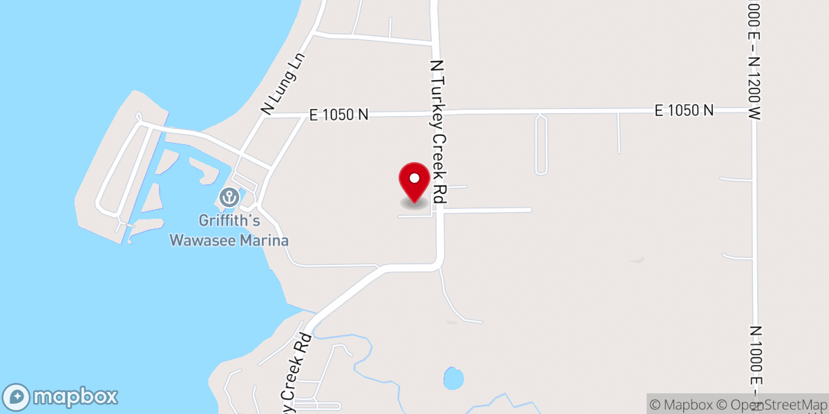 Map showing location of Wawasee Lakeside Chapel