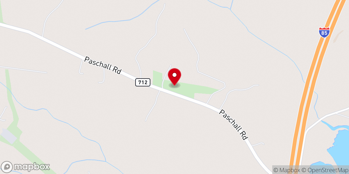 Map showing location of Roanoke Chapel Christian Church