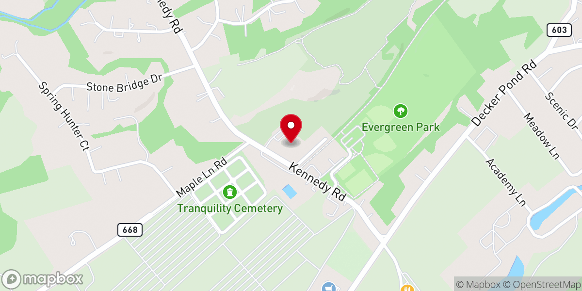 Map showing location of Western Hills Christian Church