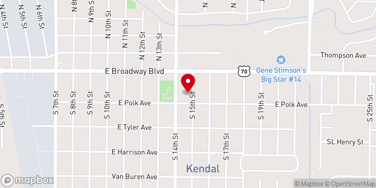 Map showing location of Fifteenth Street Church of God