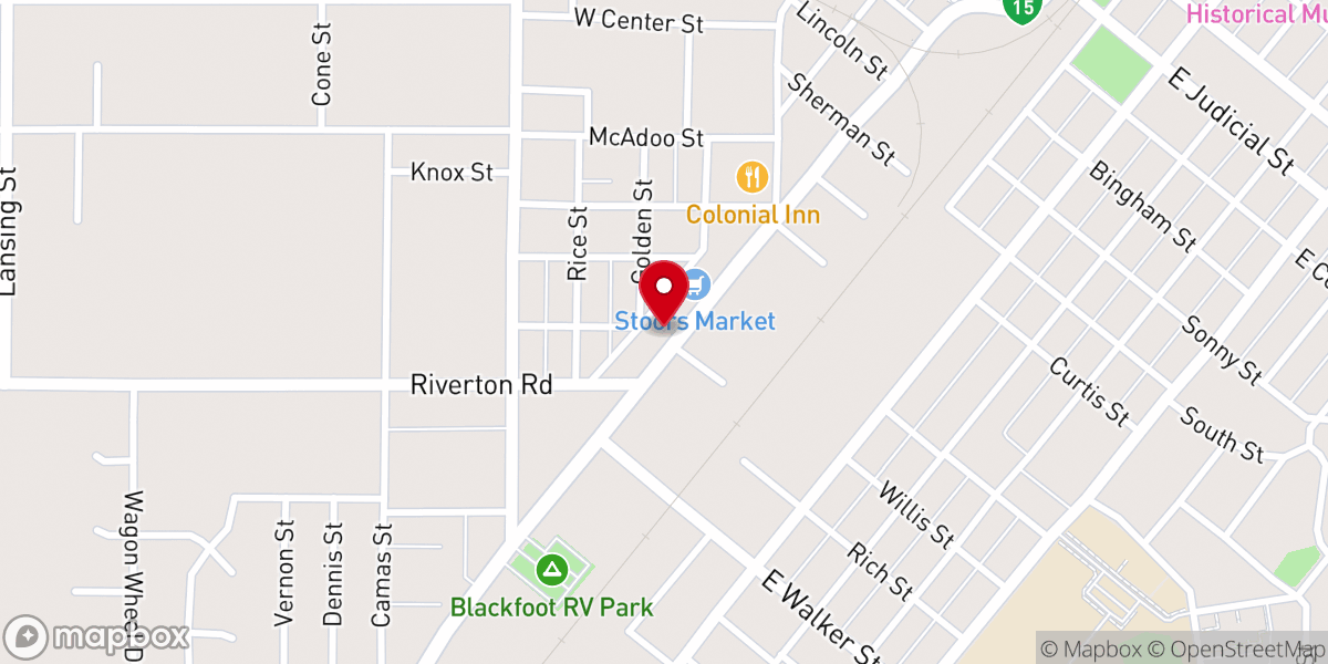 Map showing location of Martha's Cafe