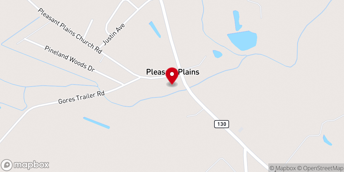 Map showing location of NORTH LEES - PLEASANT PLAINS CHURCH FELLOWSHIP HALL