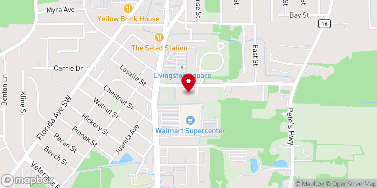 Map showing location of Abundant Life Church