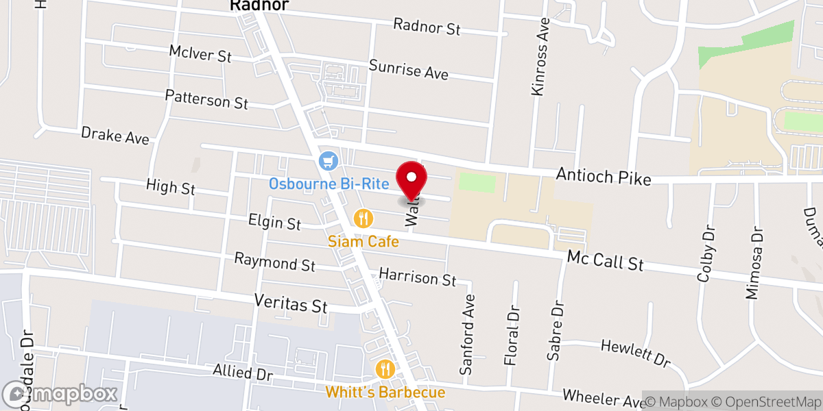 Map showing location of True House of Praise Church of God in Christ