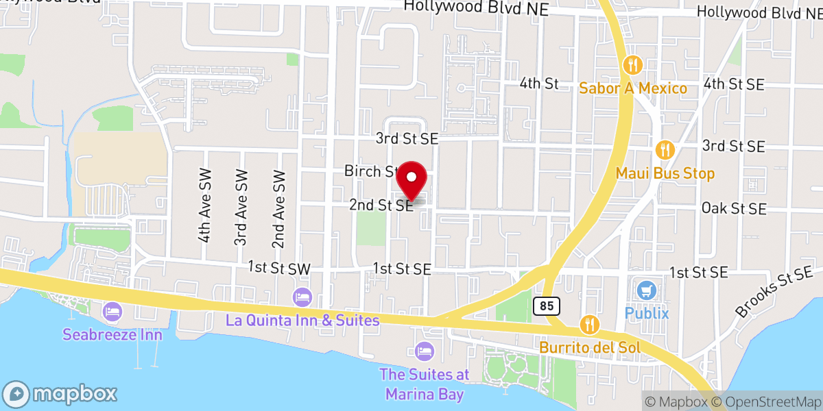 Map showing location of First Baptist Church Fort Walton Beach
