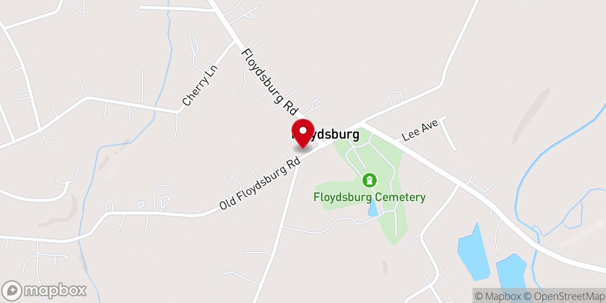 Map showing location of New Hope Baptist Church