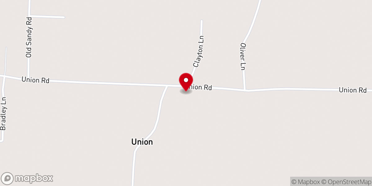 Map showing location of Union Cumberland Presbyterian Church