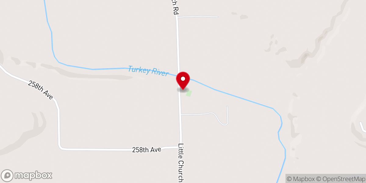 Map showing location of Worlds Smallest Church