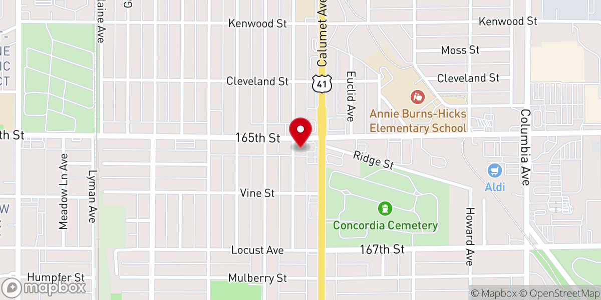 Map showing location of Living Water Missionary Baptist Church