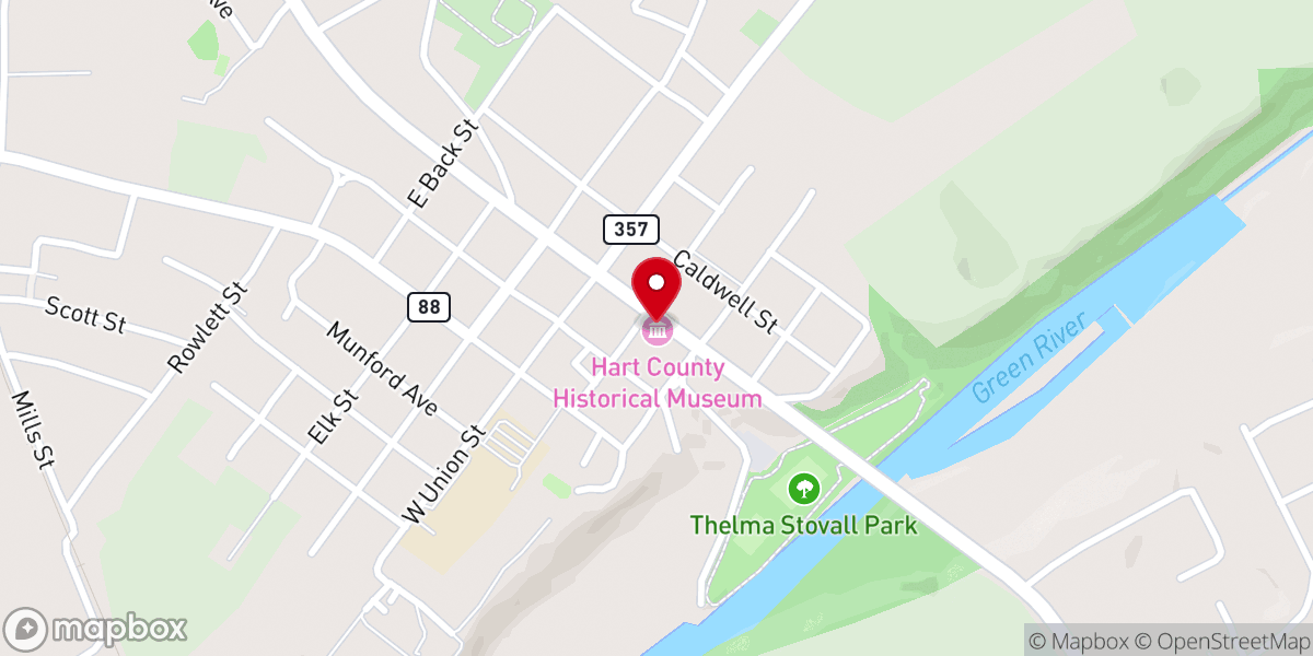 Map showing location of Munfordville City Hall