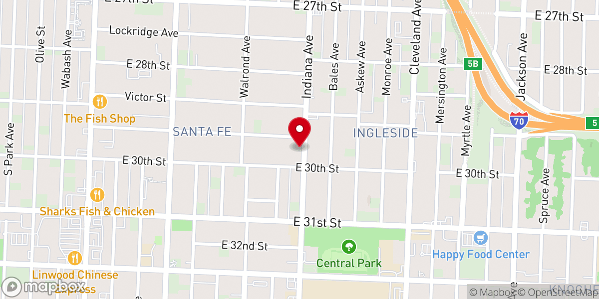 Map showing location of Rosser Simpson Christian Methodist Episcopal Church