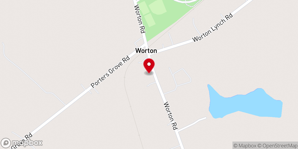 Map showing location of Worton United Methodist Church