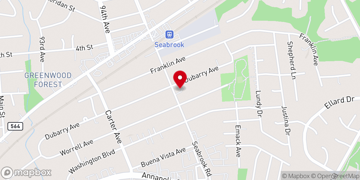 Map showing location of Seabrook Baptist Church