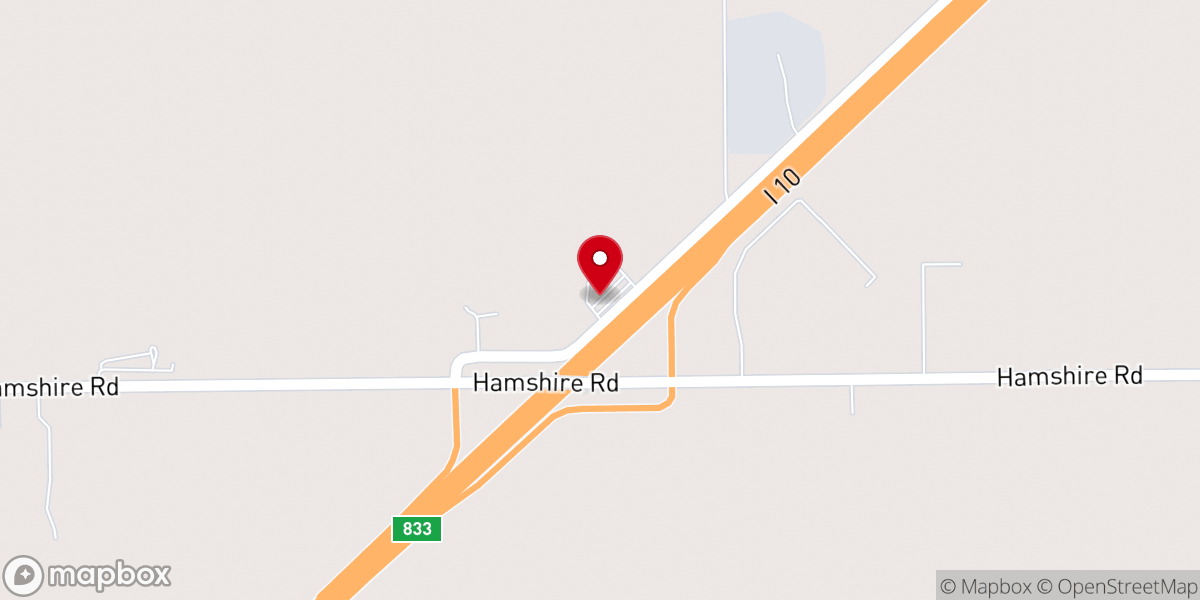 Map showing location of Cowboy Travel Plaza