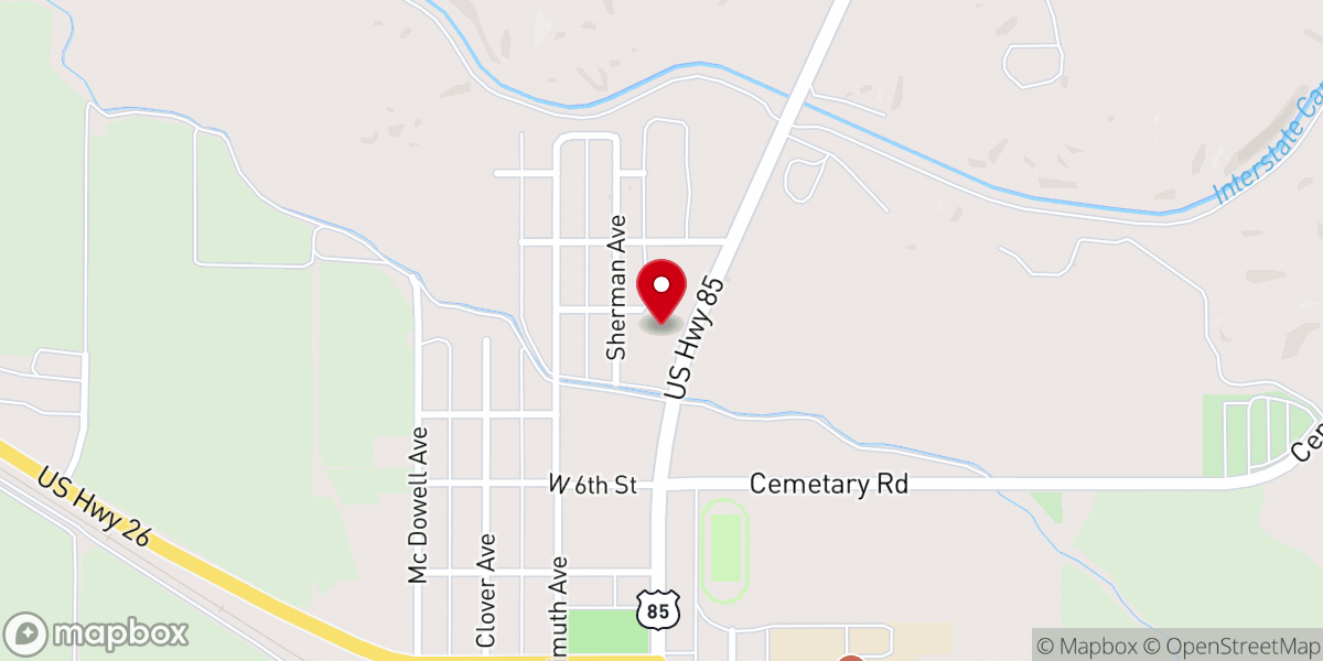 Map showing location of North Hills Baptist Church