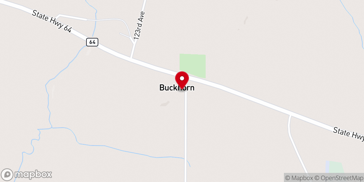 Map showing location of Buckhorn Church