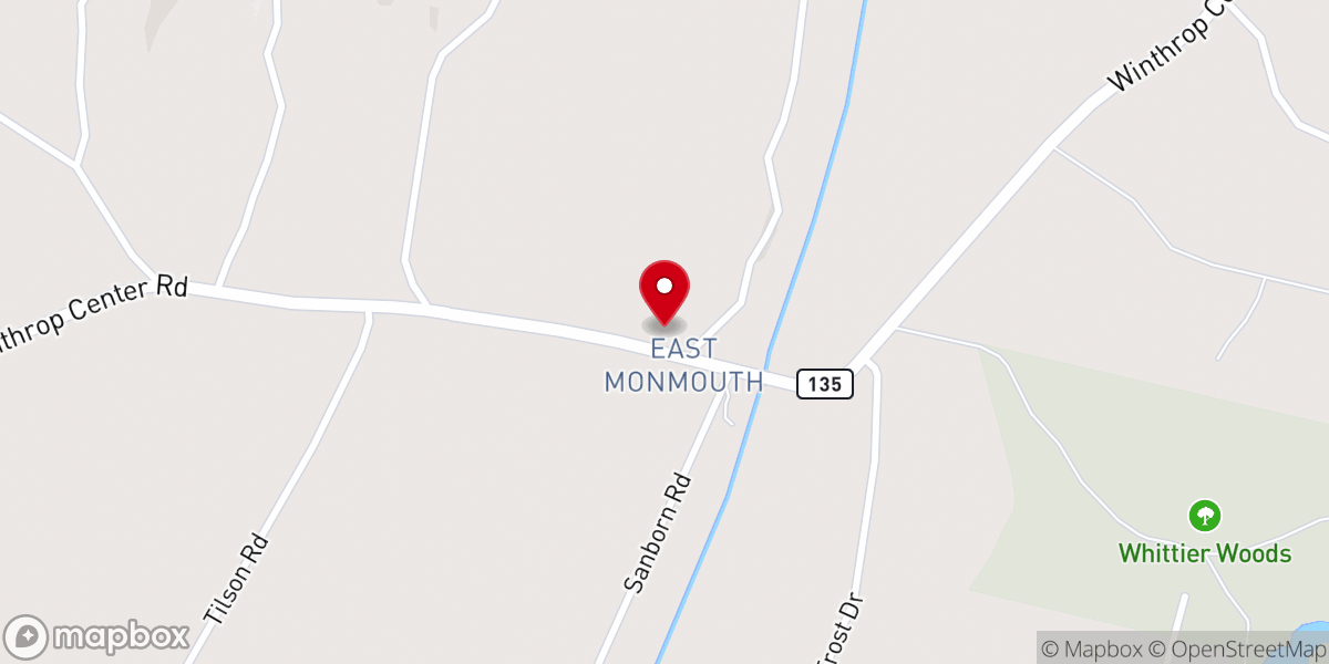 Map showing location of East Monmouth United Methodist Church