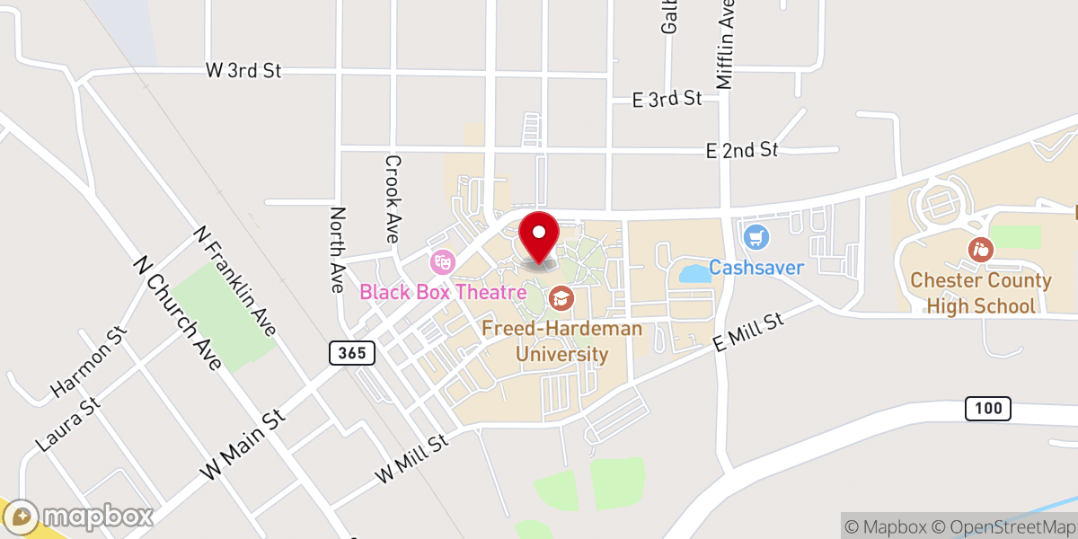 Map showing location of Freed Hardeman