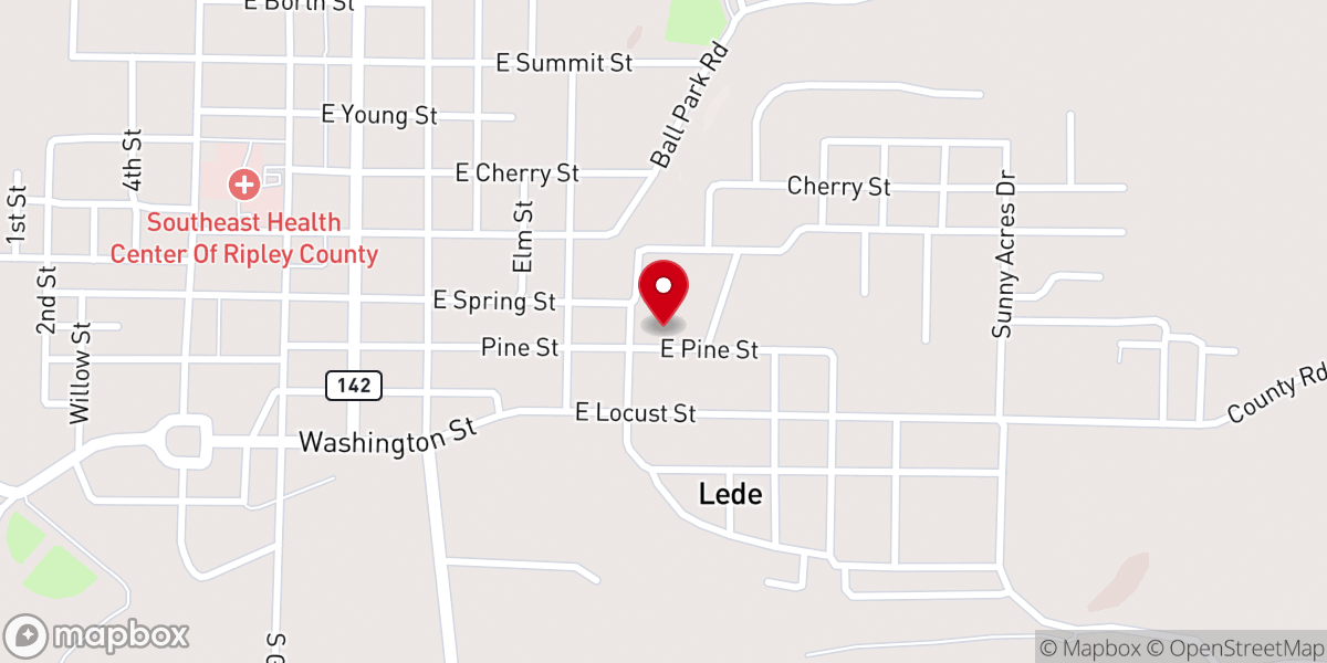 Map showing location of St. Benedict Parish Hall