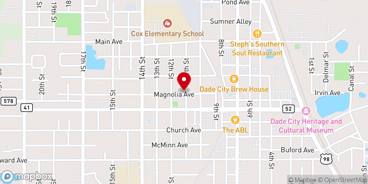 Map showing location of St. Mary's Episcopal Church