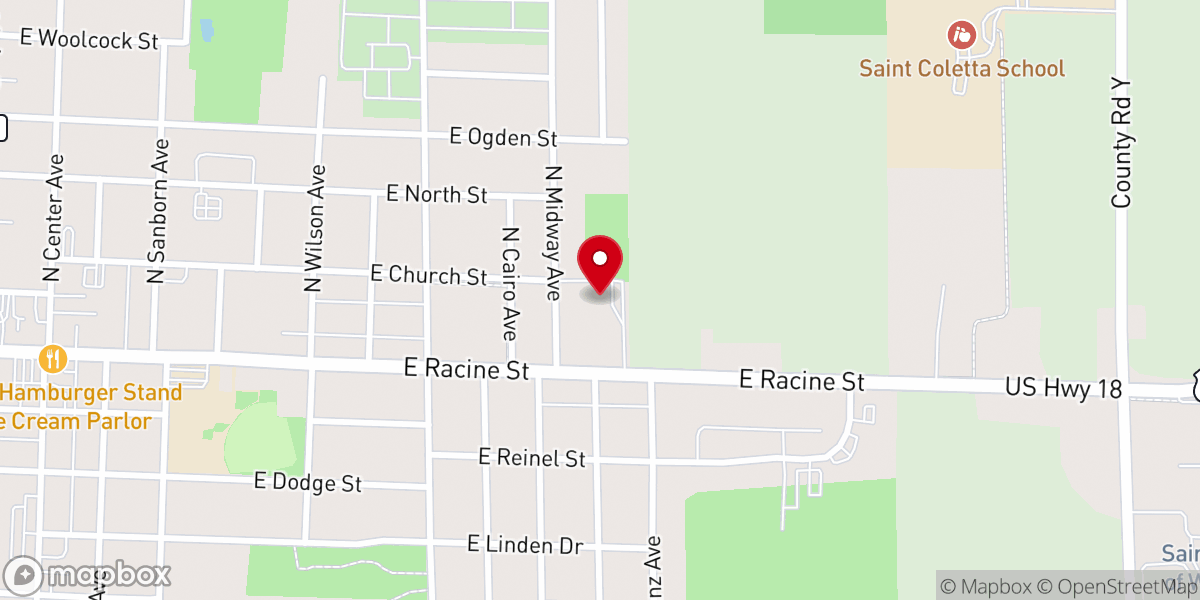 Map showing location of Assembly of God-Rock River