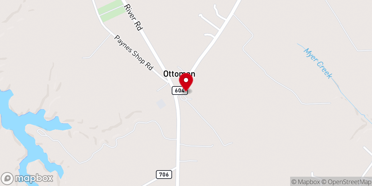 Map showing location of Corrottoman Baptist Church